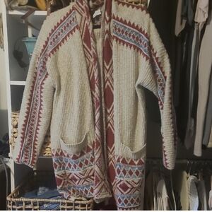 Cozy South Western Patterned Cardigan with Pockets